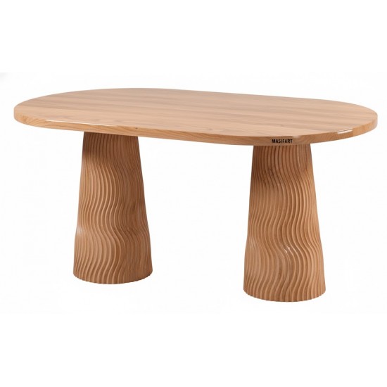 Masifart Tylon 180 Lik Zikzak Oval Yemek Masası 