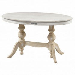 Masifart Rozet 140 Lık Çift Ayaklı Oval Yemek Masası 