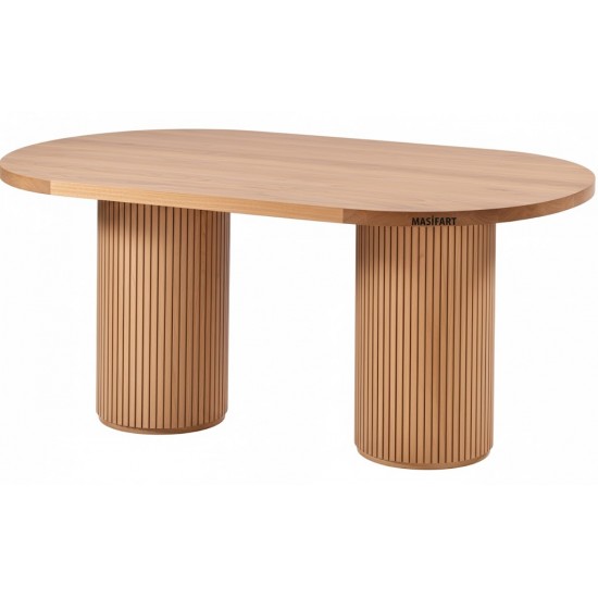 Masifart Apole 180 Lik Çizgili Oval Yemek Masası 