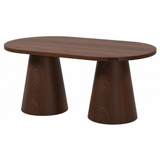 Masifart Fumus 160 Lık Kayın Fıçı Oval Yemek Masası 