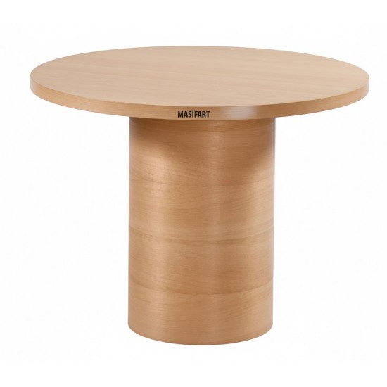 Masifart Twiska 90 Lık Kayın Dar Silindir Yemek Masası 