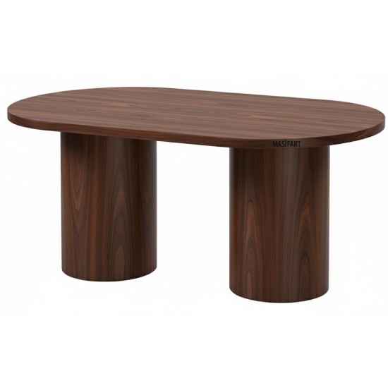 Masifart Twiska 160 Lık Kayın Silindir Oval Yemek Masası 