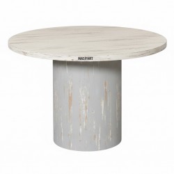 Masifart Taus 140 Lık Meşe Geniş Silindir Yemek Masası 