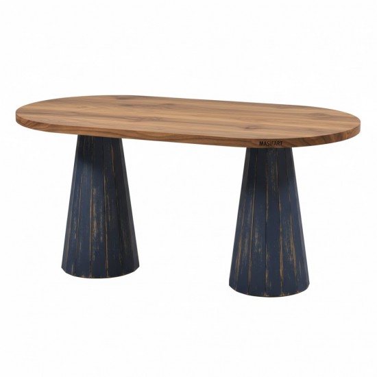 Masifart Bonita 200 Lük Meşe Line Oval Yemek Masası 