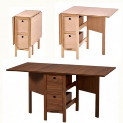 Masifart Trıe Çekmeceli Katlanır Yemek Masası 