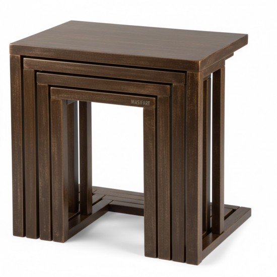 Masifart Stoke 4 Lü Kayın C Zigon Sehpa 