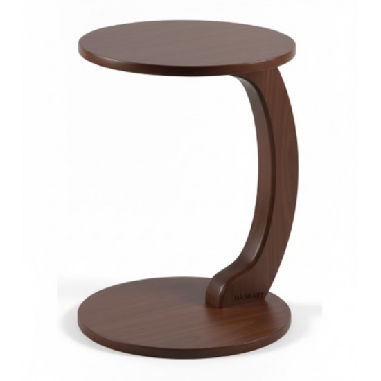 Masifart Frigidus Ceviz Yuvarlak C Servis Sehpası 